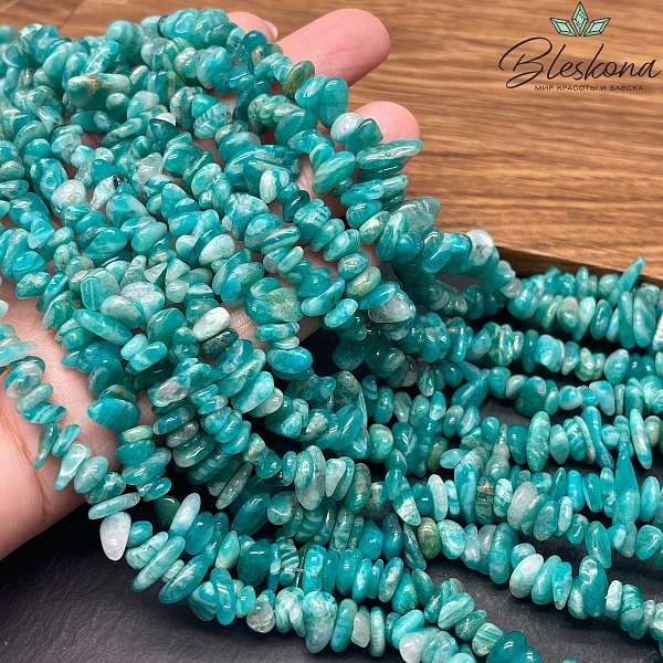 Крошка Амазонит №4 ширина бусин ~ 7-10 мм