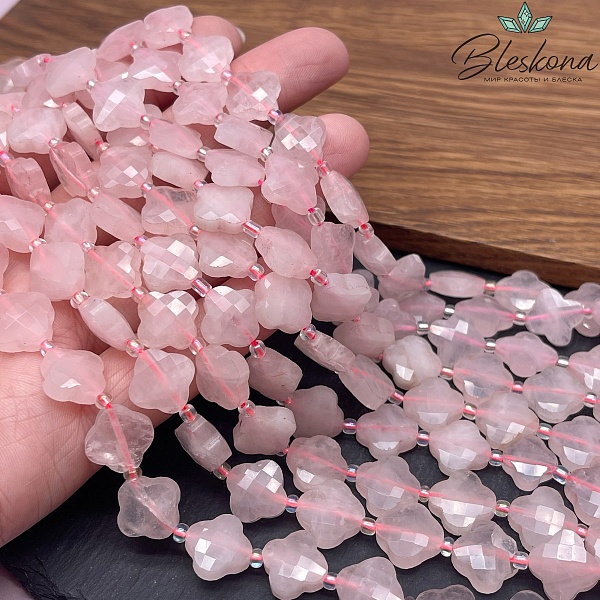 Розовый Кварц клевер огранка 11,5 мм