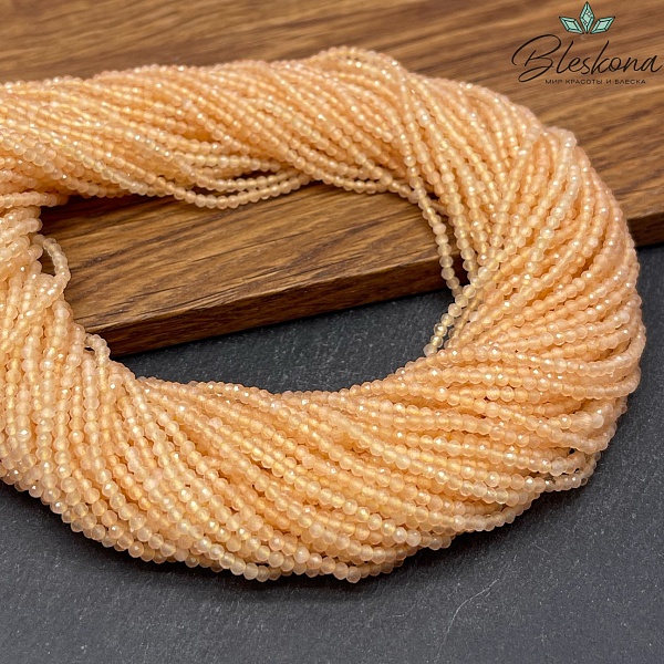 Кошачий глаз желтый микроогранка №2 (имитация) 2 мм