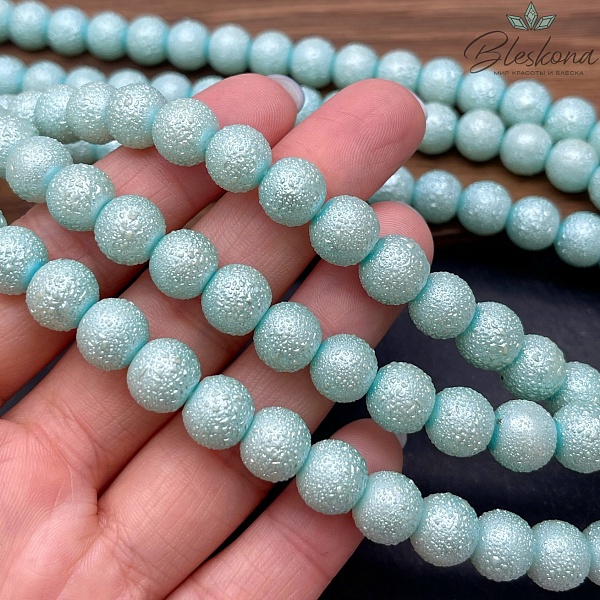 10 мм Бусина акриловая бирюзовая