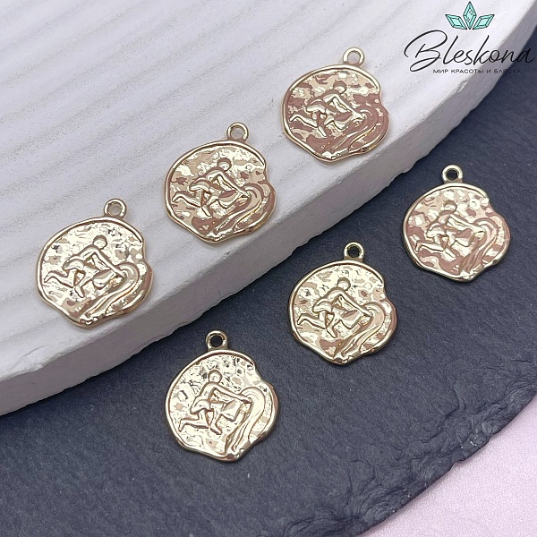 14 мм, цвет золото, Подвеска Водолей Р16682