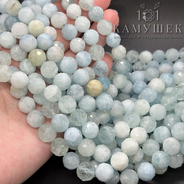 Аквамарин алмазная огранка 10 мм