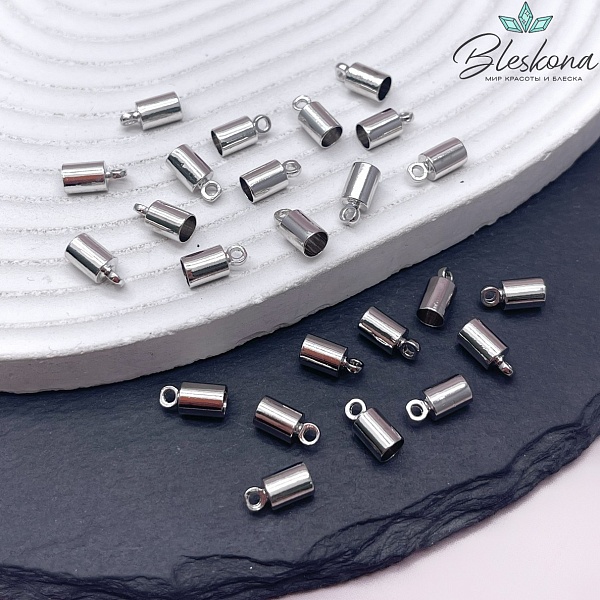 9*4,5 мм Цвет серебро, Концевик гладкий 