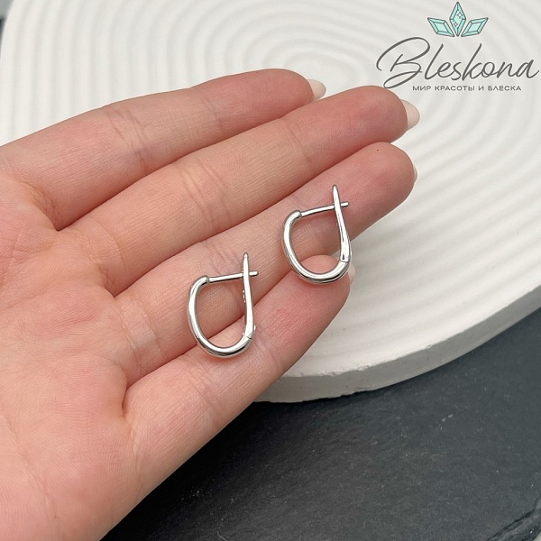 15мм, Цвет серебро, Швензы без страз Люкс №27