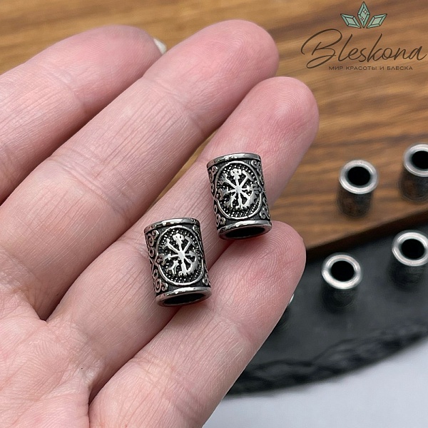 Руна Вегвизир, цвет серебро 12*9 мм 