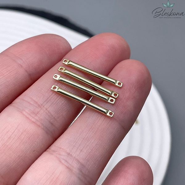 20мм Цвет золото, Коннектор палочка круглая Люкс