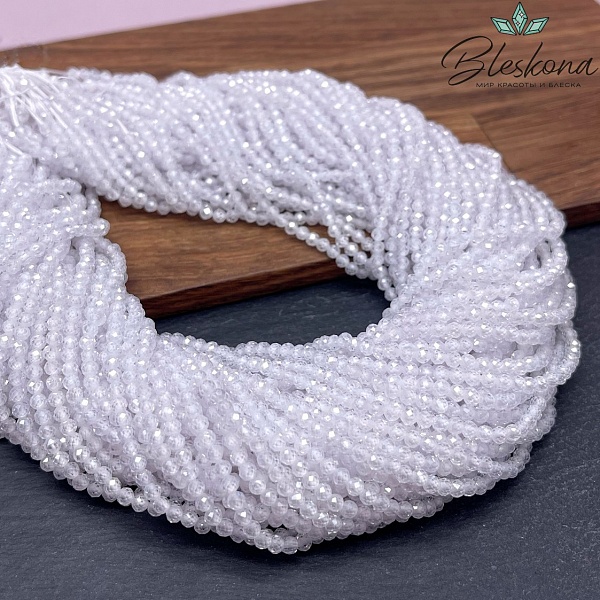 Циркон огранка белый 3 мм (кубический цирконий, фианит) 