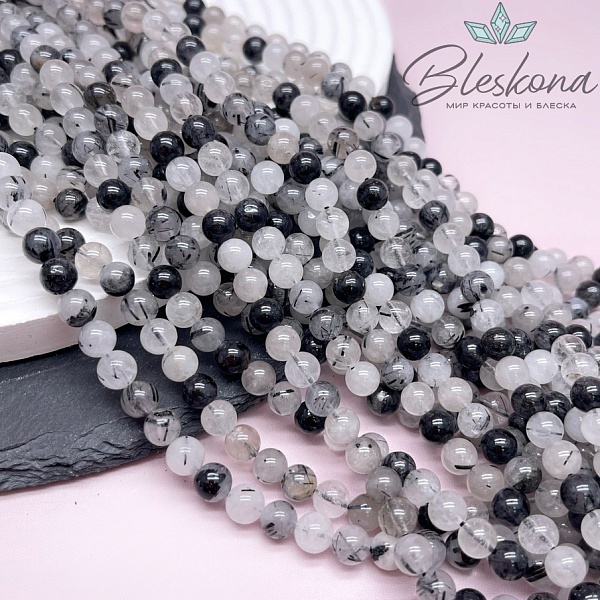 Кварц Рутиловый Турмалиновый №2 6 мм