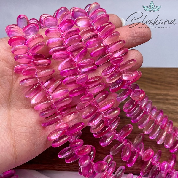 7,5*13,5 мм Стекло Lux, капля, цвет фуксия