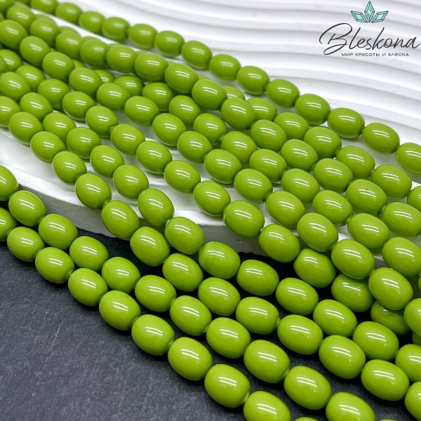 Жемчуг Майорка бочата цвет Матча 10*8 мм