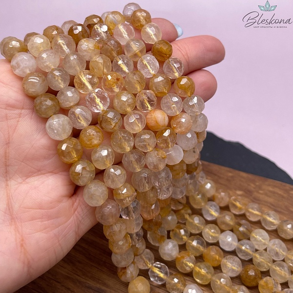 Цитрин алмазная огранка №3 8,5 мм