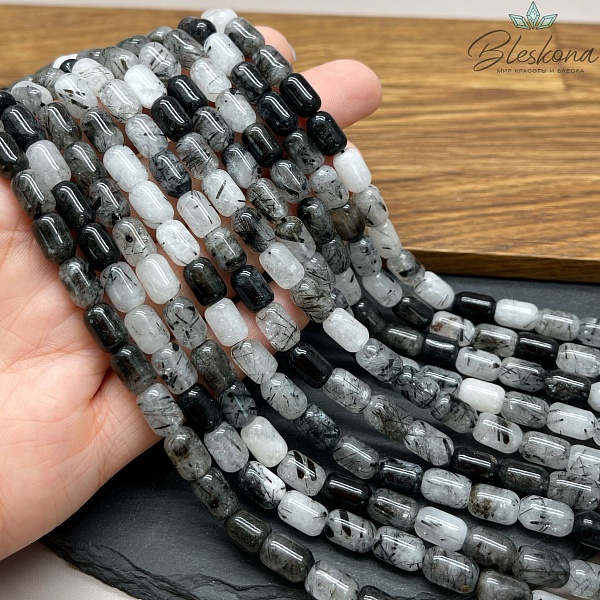 Кварц турмалиновый бочата 6*9 мм