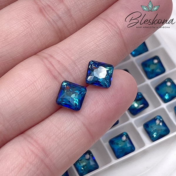 6431 Princess Cut  9 мм Crystal Bermuda Blue P