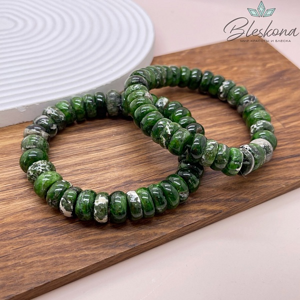 Диопсид рондель 11,5 мм сет 18 см №1