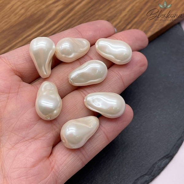 13*21 мм, Жемчуг Майорка, цвет пудровый (штучно)