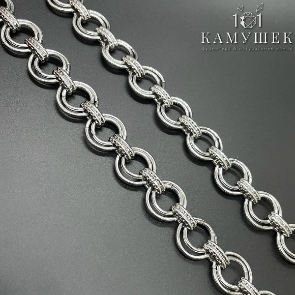 Цепь №46 цвет серебро 12 мм/9*3 мм