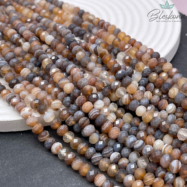 Агат Ботсвана рондели огранка 6,5*5 мм