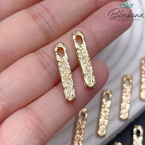 23*4,8 мм Цвет золото, Подвеска прямоугольник узоры