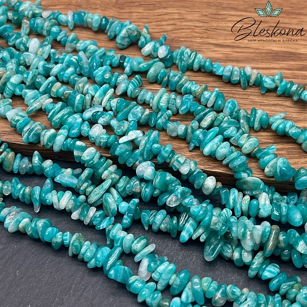 Крошка Амазонит №4 ширина бусин ~ 7-10 мм