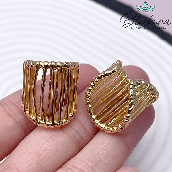 19,5 мм Цвет золото, Кольцо безразмерное широкое