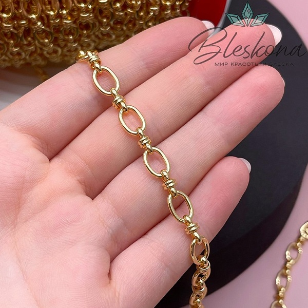 Цепь №135-1 цвет золото 8*5,5 мм/8*4 мм