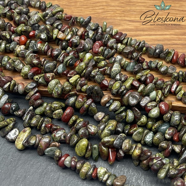 Крошка Яшма Кровь дракона ширина бусин ~ 6-9 мм