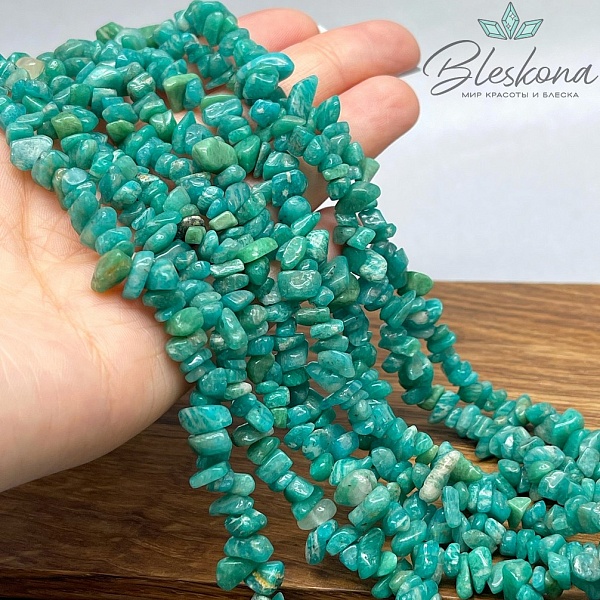 Крошка Амазонит №2 ширина бусин ~ 5-9 мм