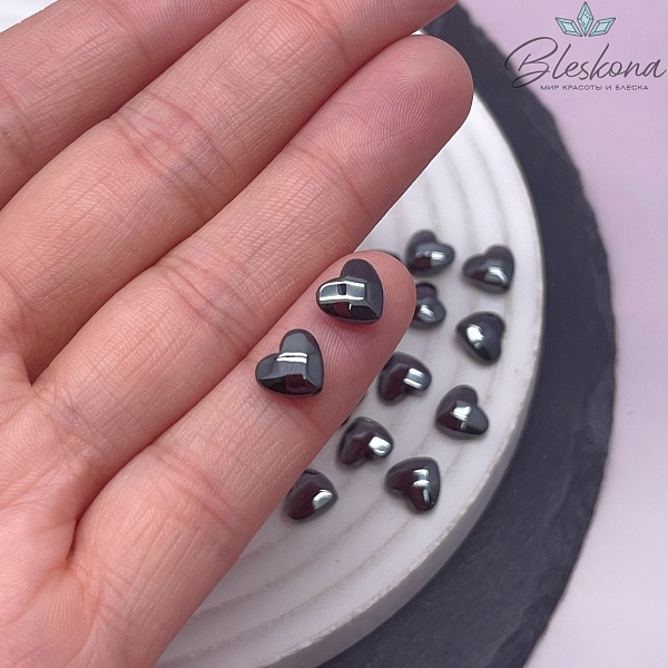 Гематин Сердца объемные огранка имитация 8мм уп. 20шт 