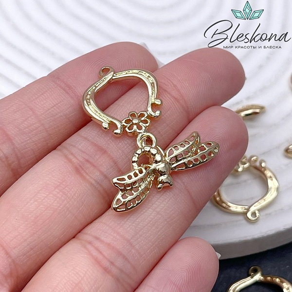 23*17 мм Цвет золото, Замок Тогл стрекоза 