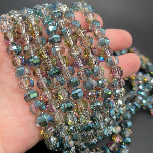 6*7,5 мм Стекло Lux, рондель прямоуг. огр., цвет хамелеон