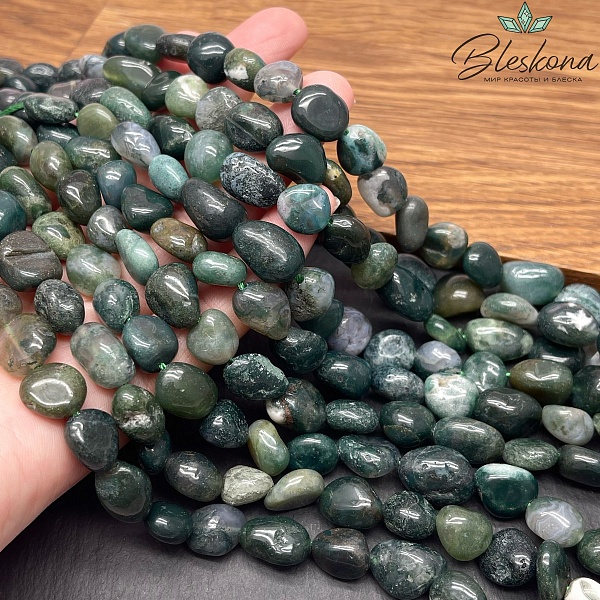 Агат Моховой галтовка (11-13)*(10-11) мм