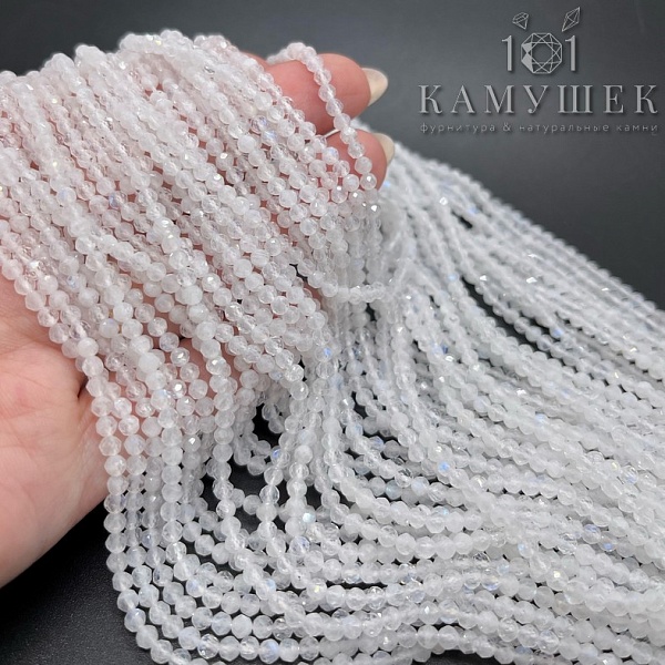 Лунный камень микроогранка №4 ⌀3мм 