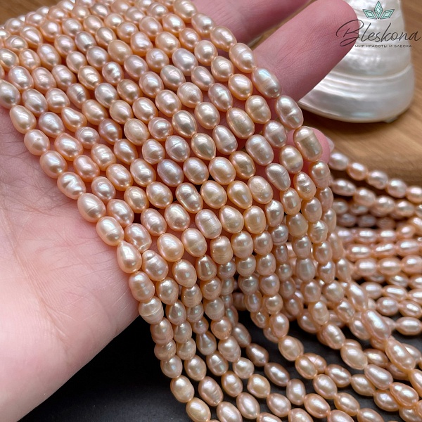 Жемчуг рис персиковый 4,3-4,8 мм
