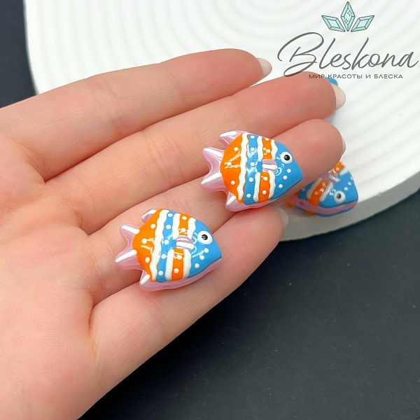 22*17 мм  Бусина рыбка розовая