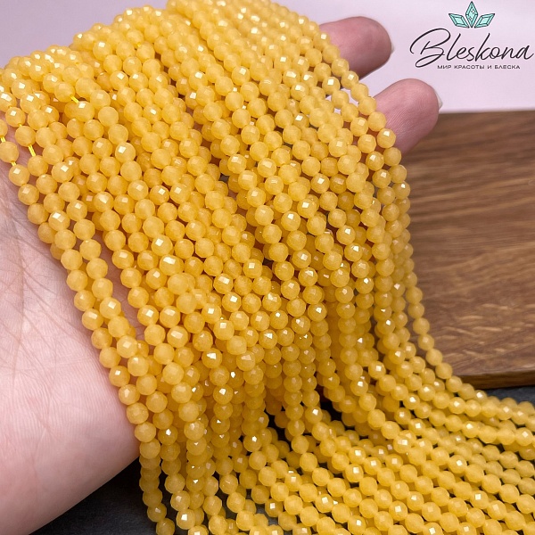 Лунный камень желтый тонированный (имитация) 4 мм