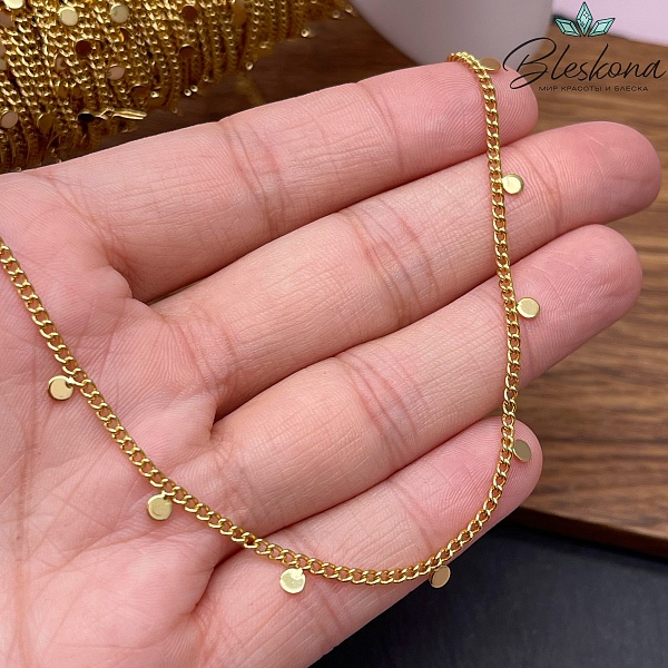 Цепь №29-1 цвет золото 2*2,5 мм круг Люкс