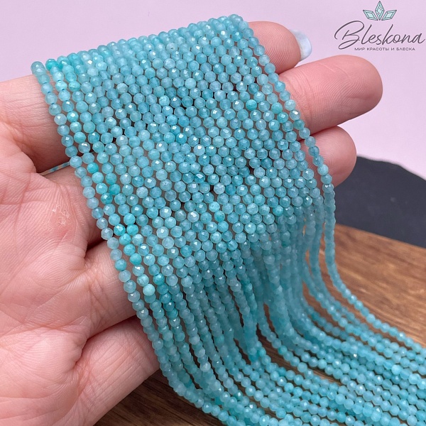 Амазонит алмазная огранка №2 2,5 мм