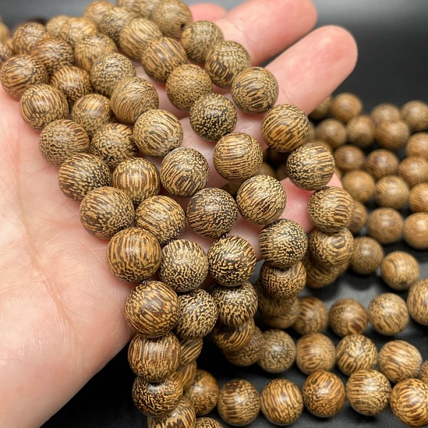 10 мм, Деревянные бусины темно-песочные