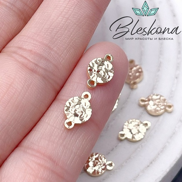 9,7*6 мм Цвет золото, Коннектор круг 