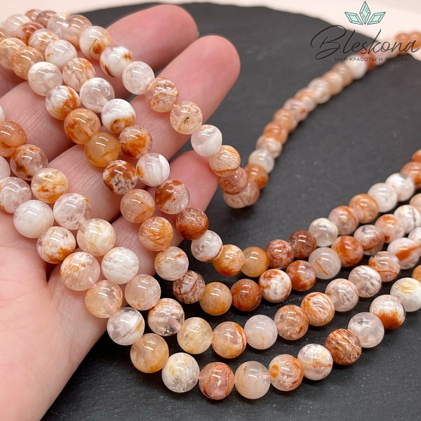  Кварц Фантомный снежный №2 7,5 мм