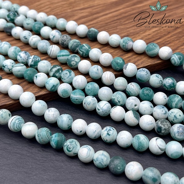 Агат с узором №9 8 мм