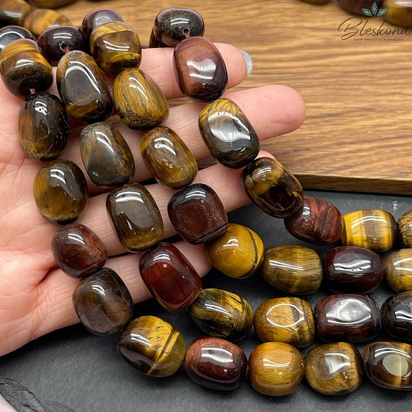 Микс Тигровый,Соколиный,Бычий глаз галтовка (18-20)*(15-15,5) мм