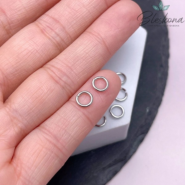 6*1 мм Цвет серебро, Колечки уп. 1 гр. 