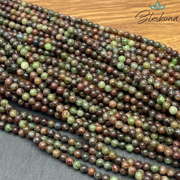 Кварцит коричнево-зеленый (облагороженный) 4 мм