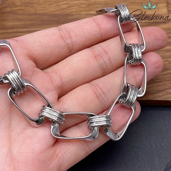 Цепь №105-5 цвет серебро 22,6*12,6 мм/12*5 мм 