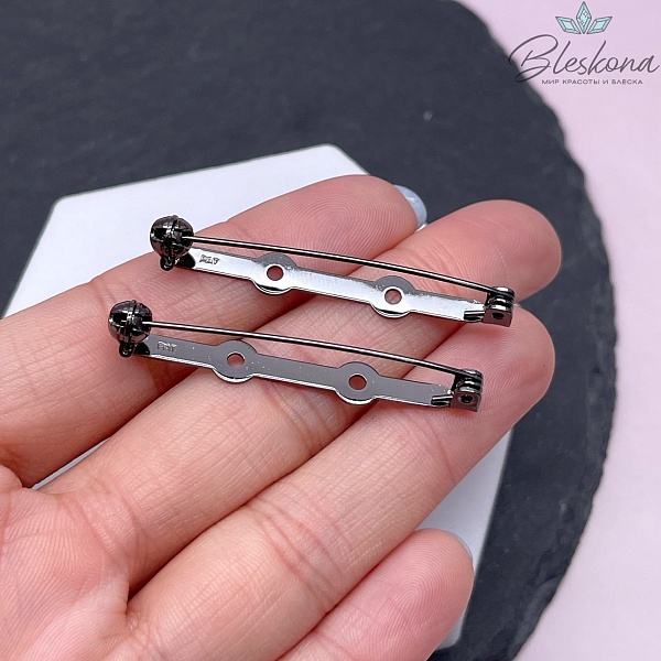 45*6 мм Цвет черный, Японская булавка для броши с фиксатором 