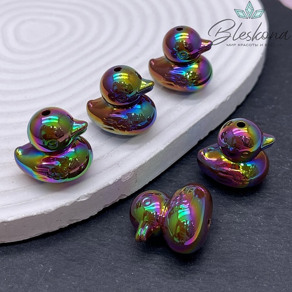 22*21 мм Бусина Уточка хамелеон №1