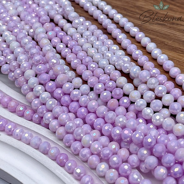 Стекло Lux сиреневое огранка 6 мм