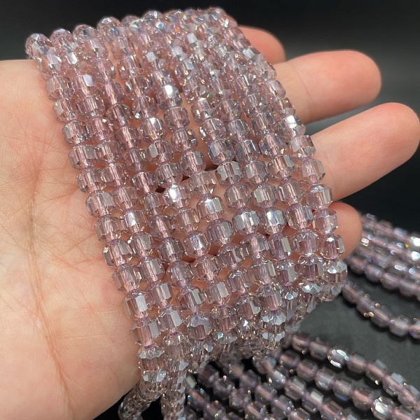 5*5,3 мм Стекло Lux, многогранник, цвет лиловый