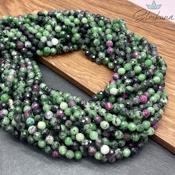 Цоизит алмазная огранка 5,5 мм 